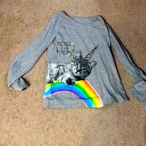 3/15 Girls “A Girl Can Dream” kitty-corn shirt